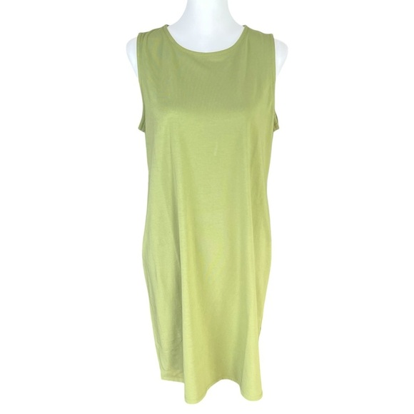 EILEEN FISHER Traceable Cotton Jersey Tank Dress in Leaf Women’s size PL - Picture 2 of 9